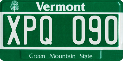 VT license plate XPQ090