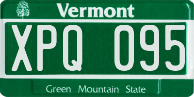VT license plate XPQ095