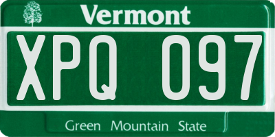 VT license plate XPQ097