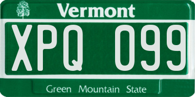 VT license plate XPQ099