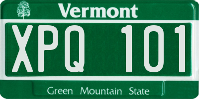 VT license plate XPQ101