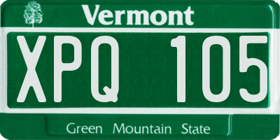 VT license plate XPQ105