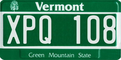 VT license plate XPQ108