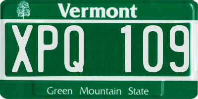 VT license plate XPQ109