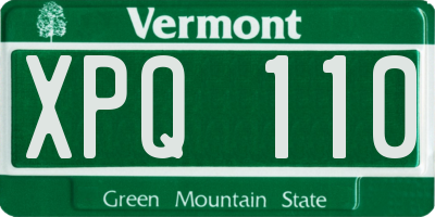 VT license plate XPQ110