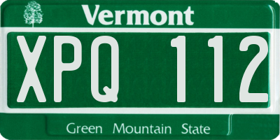 VT license plate XPQ112