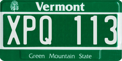 VT license plate XPQ113