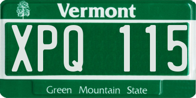 VT license plate XPQ115