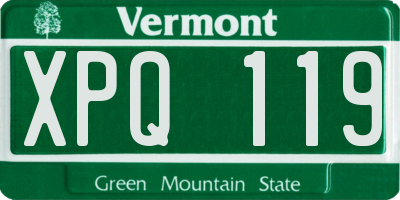 VT license plate XPQ119