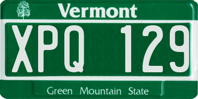 VT license plate XPQ129