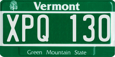 VT license plate XPQ130