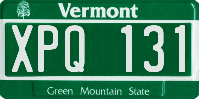 VT license plate XPQ131
