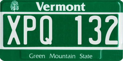 VT license plate XPQ132
