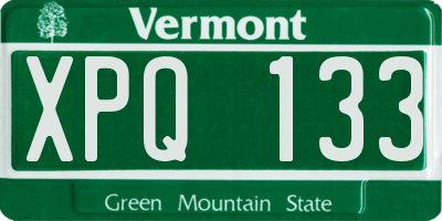 VT license plate XPQ133