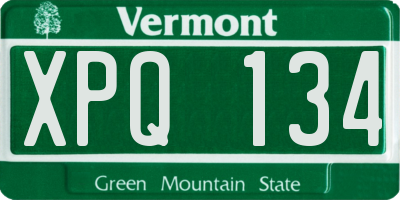 VT license plate XPQ134