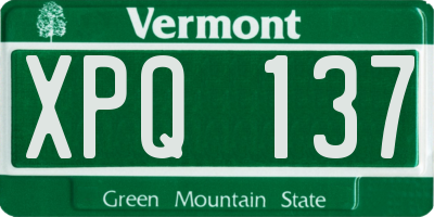 VT license plate XPQ137