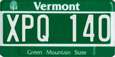 VT license plate XPQ140