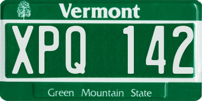VT license plate XPQ142