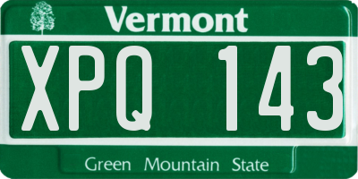 VT license plate XPQ143