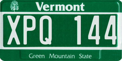 VT license plate XPQ144