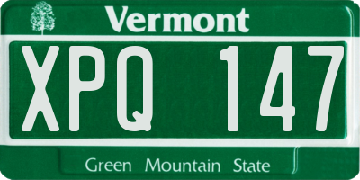 VT license plate XPQ147
