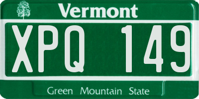 VT license plate XPQ149