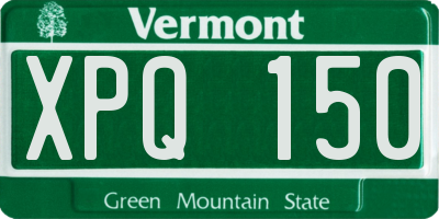 VT license plate XPQ150