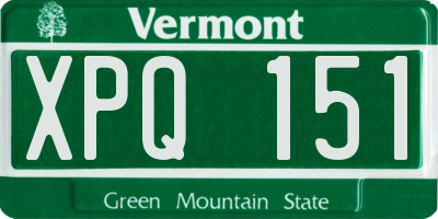 VT license plate XPQ151