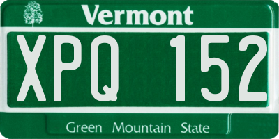 VT license plate XPQ152