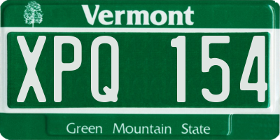 VT license plate XPQ154