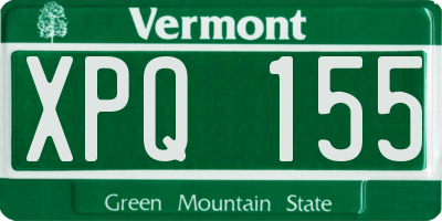 VT license plate XPQ155