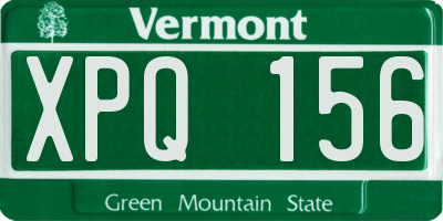 VT license plate XPQ156