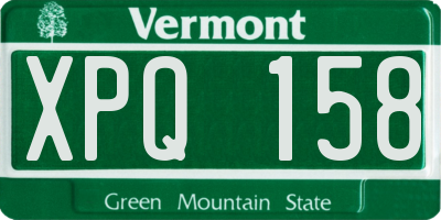 VT license plate XPQ158