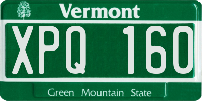 VT license plate XPQ160