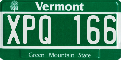 VT license plate XPQ166