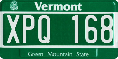 VT license plate XPQ168