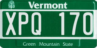 VT license plate XPQ170