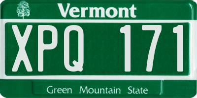 VT license plate XPQ171