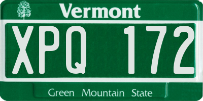 VT license plate XPQ172