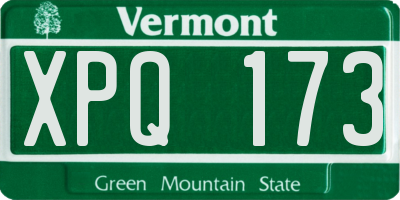 VT license plate XPQ173