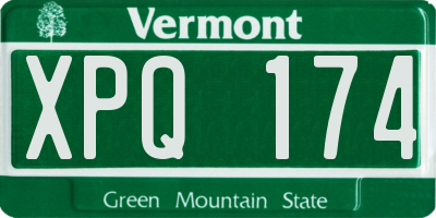 VT license plate XPQ174