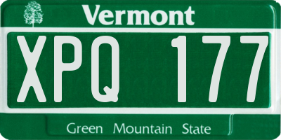VT license plate XPQ177