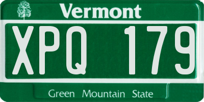 VT license plate XPQ179
