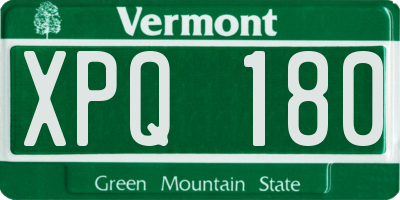 VT license plate XPQ180