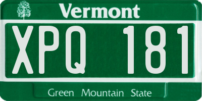 VT license plate XPQ181