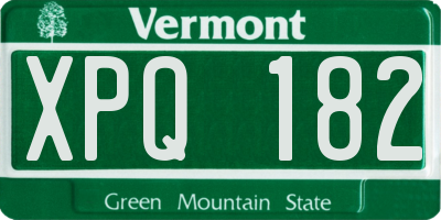VT license plate XPQ182