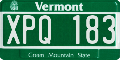 VT license plate XPQ183