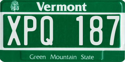 VT license plate XPQ187