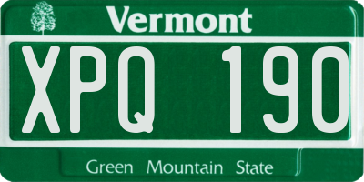 VT license plate XPQ190