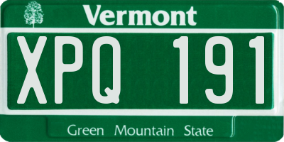 VT license plate XPQ191